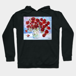 Red Poppies In a Vase Hoodie